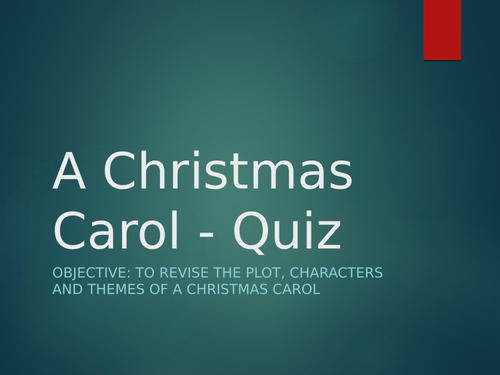 A Christmas Carol Revision Quiz - with answers