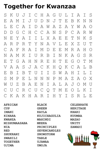 Together for Kwanzaa Word Search