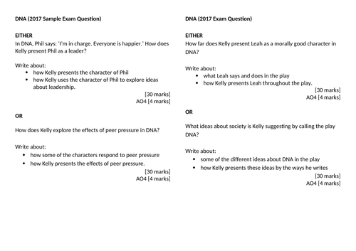 DNA GCSE Practice Questions
