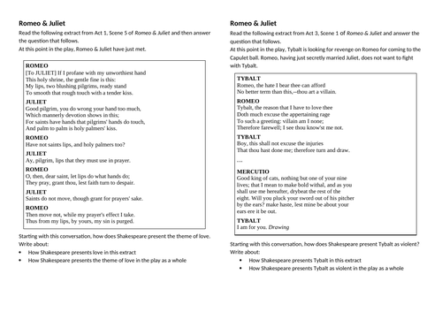 Romeo & Juliet GCSE Questions