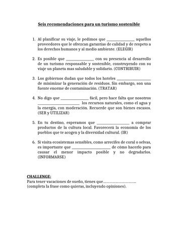 El turismo sostenible