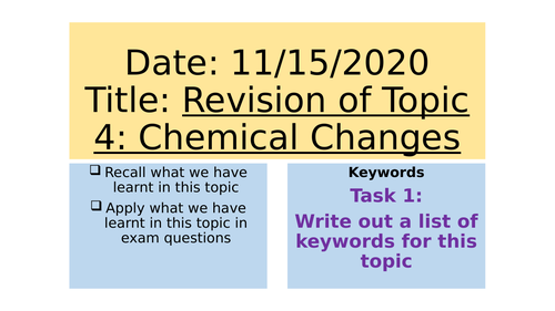 AQA C4 Revision Lesson