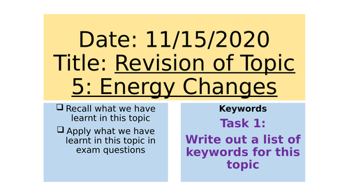 AQA C5 Revision Lesson