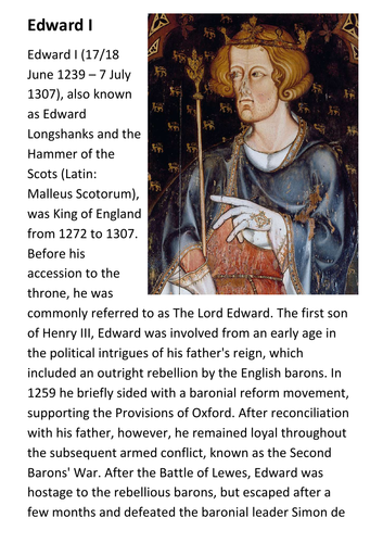 Edward I Handout