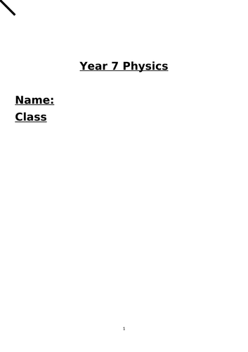 Physics (Energy, Electricity, Forces) Home-learning booklet