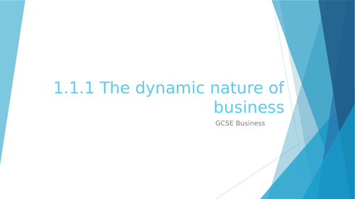 1.1.1 The dynamic nature of business