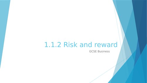 1.1.2 Risk and reward
