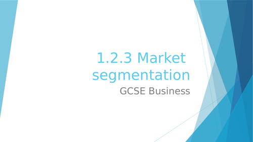 1.2.3 Market segmentation