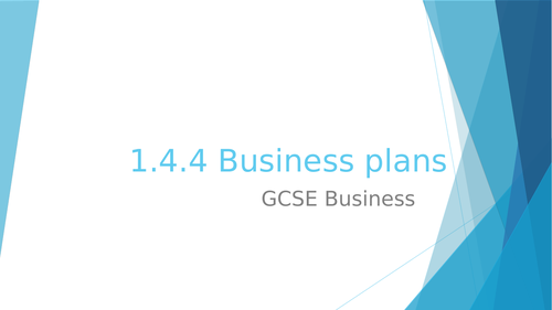 1.4.4 Business plans