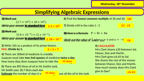 Simplifying algebraic resources