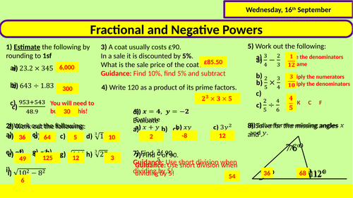 Negative and Fractional Powers