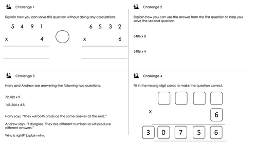 1-digit Multiplication Challenges