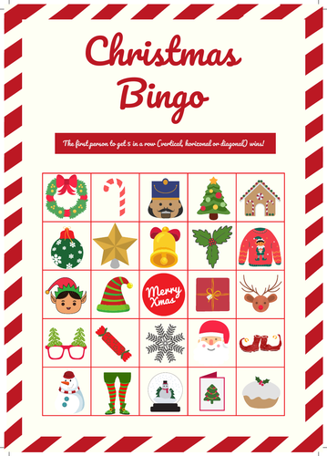 5 X Christmas Bingo FUN Game