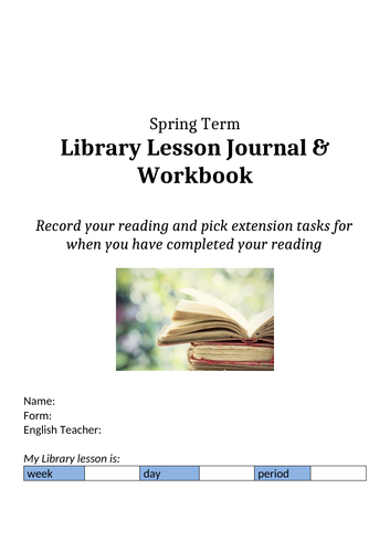 Library/Reading Log for KS3