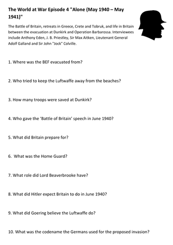 The World at War Episode 4 Alone (May 1940 – May 1941) Video Guide