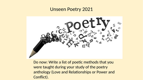AQA Unseen Poetry 2022 Exams Only