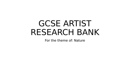 Artist research bank GCSE