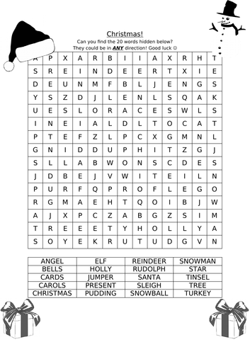 Christmas Fun Wordsearch / Word Search! | Teaching Resources