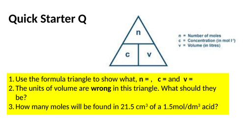 Titration calculation lesson GCSE Chemistry