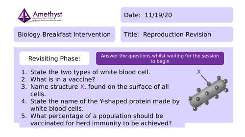 Lecture/Revision Lesson - Genetics/Reproduction