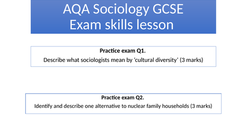 AQA Sociology GCSE Exam Skills