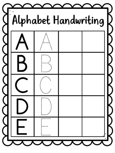 alphabet handwriting sheets uppercase a z teaching resources