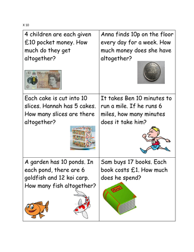 Word probs multiply divide by 10 and 100