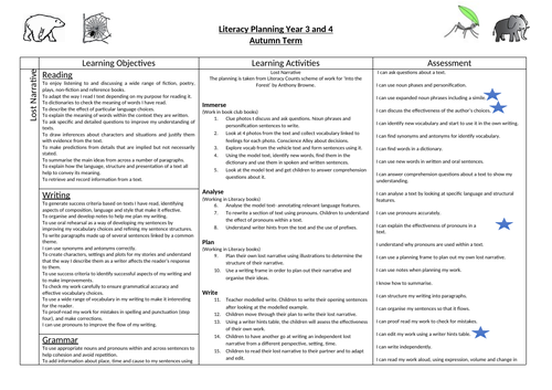 Literacy Planning- Into the woods
