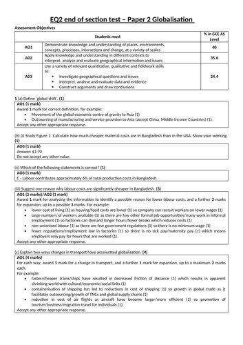 Topic 1 - Globalisation EQ2 workbook resources