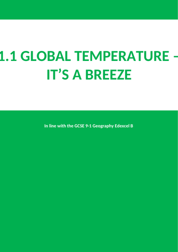 1.1 Global Temperature - It's a Breeze