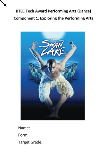 BTEC Dance Level 2 Tech Award Component 1 Swan Lake Student research booklet