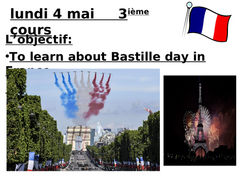 Full lesson on Bastille Day + recap of 'er' verbs