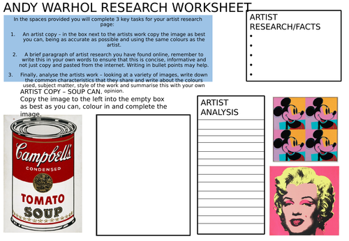 Andy Warhol Research page