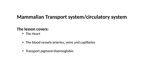 A level biology: Mass transport and circulatory system
