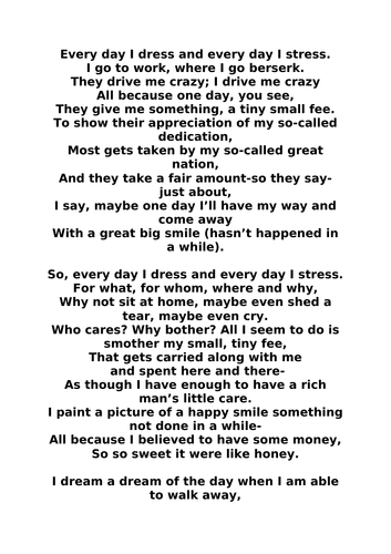 Every day I dress and every day I stress