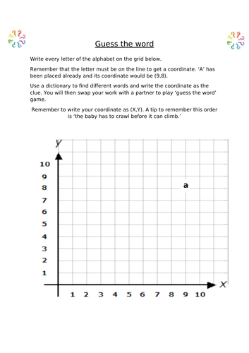 Coordinate 'Guess the word' Game