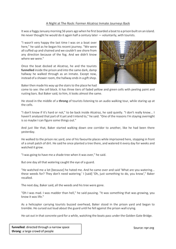 Alcatraz (autobiography curriculum + creative writing)