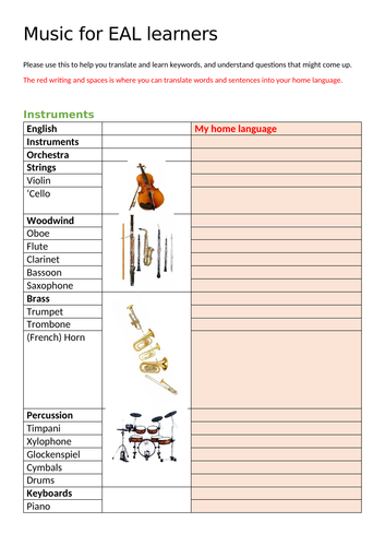 Music for EAL learners 1