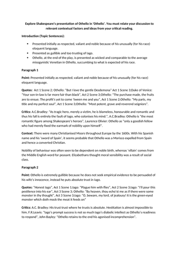 Shakespeare othello essay image