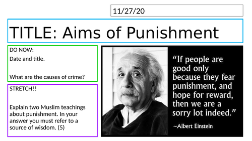 Edexcel Religious Studies Spec B - Islam // Aims of Punishment