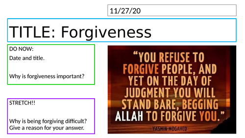 Edexcel Religious Studies Spec B - Islam // Forgiveness