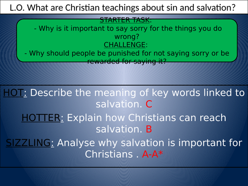 WJEC GCSE RE - Sin and Salvation - Unit One Christianity Beliefs and Teachings