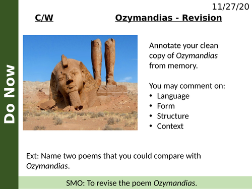Ozymandias Revision Teaching Resources