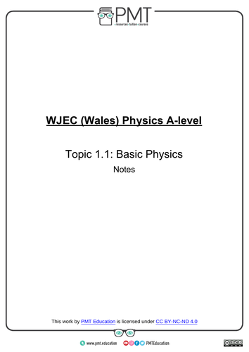 WJEC Wales A-level Physics Detailed Notes