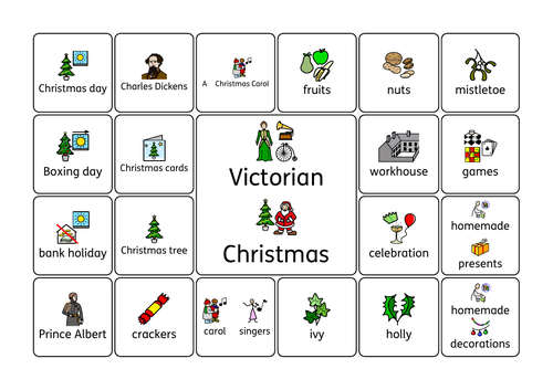 Victorian Christmas Keyword Wordmat (Widgit)