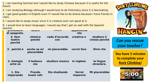 Rock climbing writing template  with timer Italian