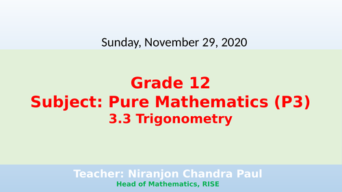 9709 A Level Mathematics (P3)