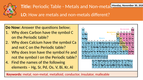 Metals and Non-metals