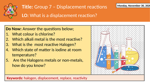 Group 7 - Halogens - Displacement reactions
