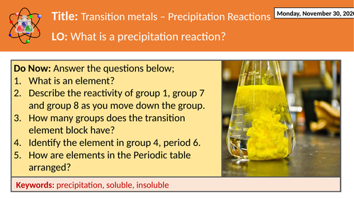 Transition metals - Recations